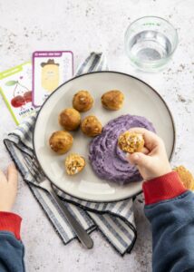 Les super boulettes veggies et purée violette