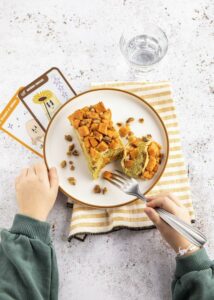 Lasagne de butternut, pois cassés et châtaigne